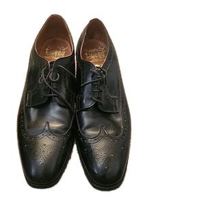 VTG Royal Tweed Black Leather   Shoes Men Size 12 Shoe # 9227B